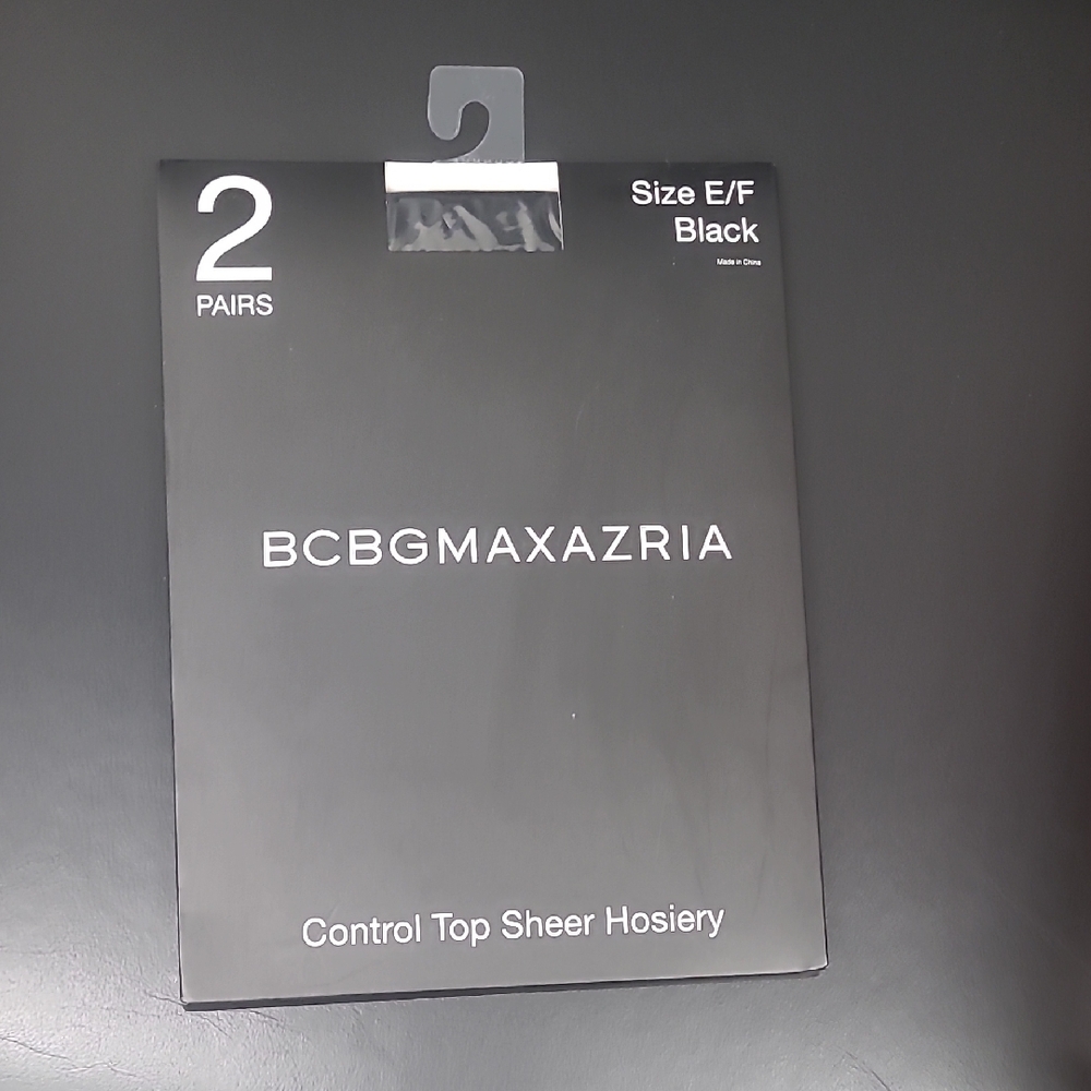 BCBGMAXAZRIA Black Control Top Sheer Hosiery - Size E/F